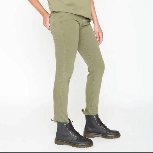 Sandrine Rose x Free People Mid-rise Skinny Jean Army Green Sz 27 - Picture 2 of 8